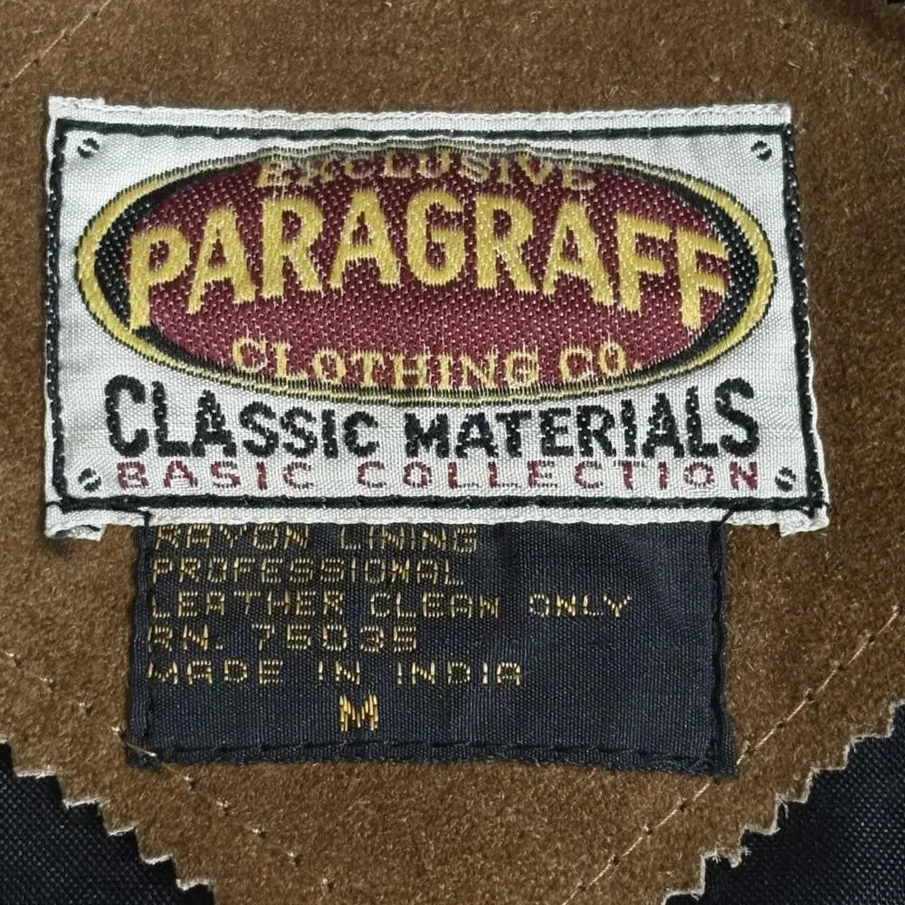 Paragraff Suede Leather Vest Mens Medium Brown Southwestern Cowboy Western